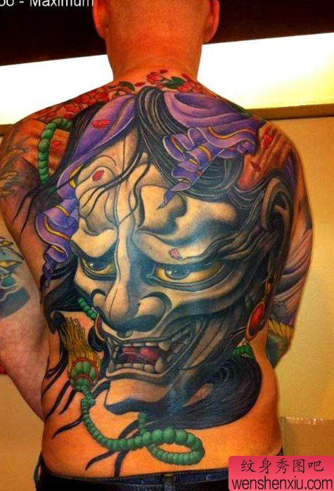 推荐一幅经典满背般若纹身图案