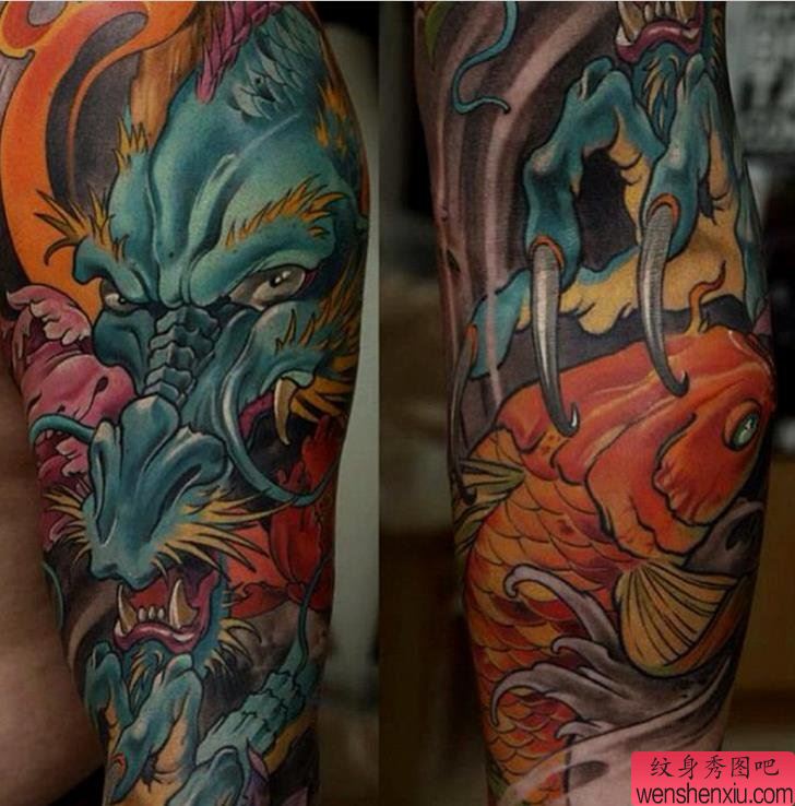 老兵纹身推荐一幅传统龙头纹身图片
