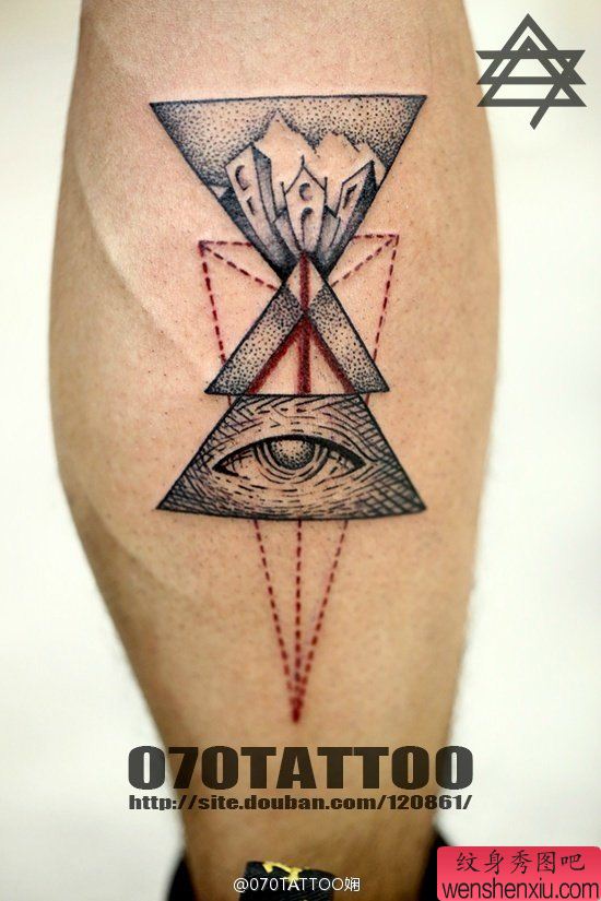 推荐一幅原宿三角形眼睛纹身图案