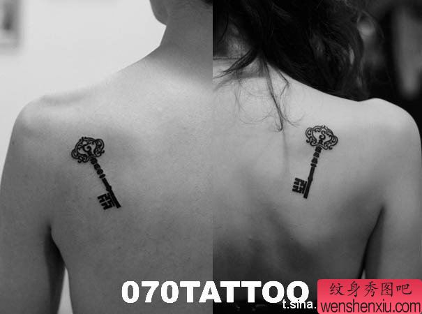 纹身秀图吧推荐一幅钥匙纹身图案