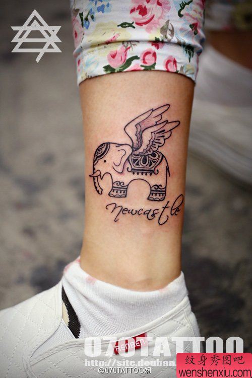 一幅脚部象神纹身图案纹身秀图吧推荐