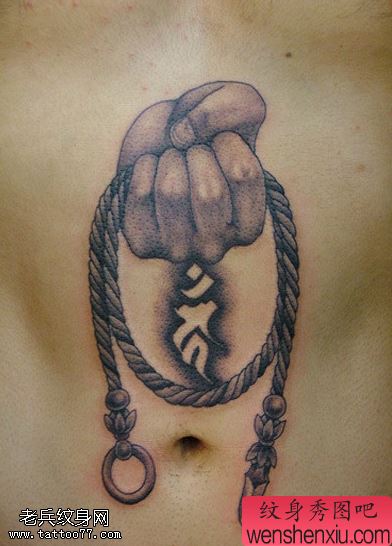 小清新腹部手文身作品