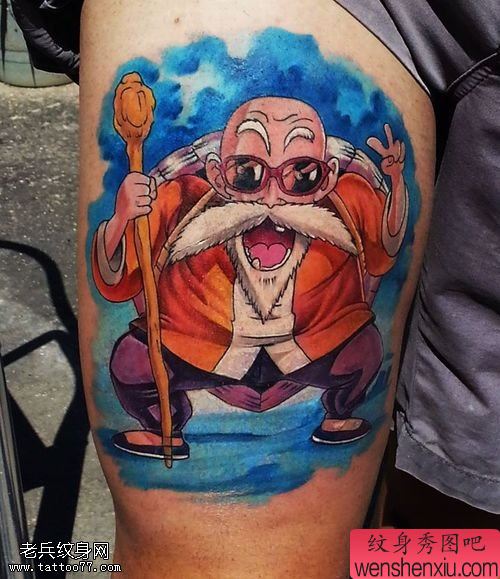 文身秀图吧推荐一幅手臂彩色卡通文身作品