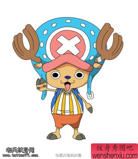 文身秀图吧体推荐一幅卡通乔巴文身手稿作品