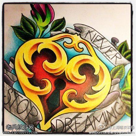 文身秀图吧推荐一幅彩色锁文身作品