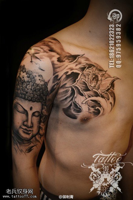 文身秀图吧推荐一幅半胛佛文身作品