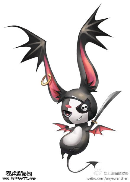 小恶魔文身手稿作品由最好的刺青店分享