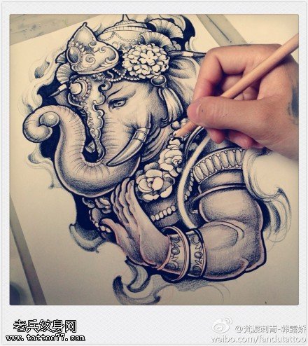 象神文身手稿作品