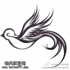 文身秀图吧推荐一幅燕子文身手稿作品