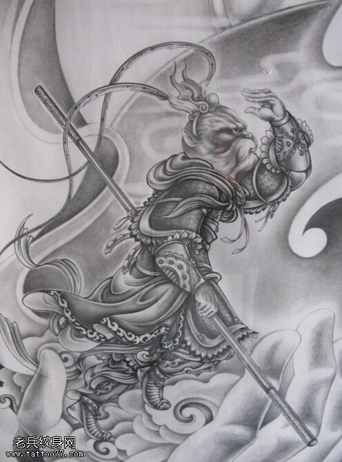 齐天大圣孙悟空文身手稿作品由文身秀图吧分享