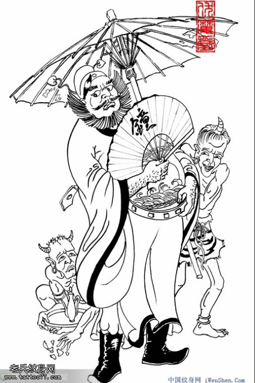 钟馗文身手稿作品由文身秀图吧分享