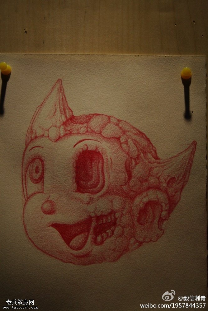 彩色阿童木手稿作品由文身秀图吧分享缩略频道推荐图