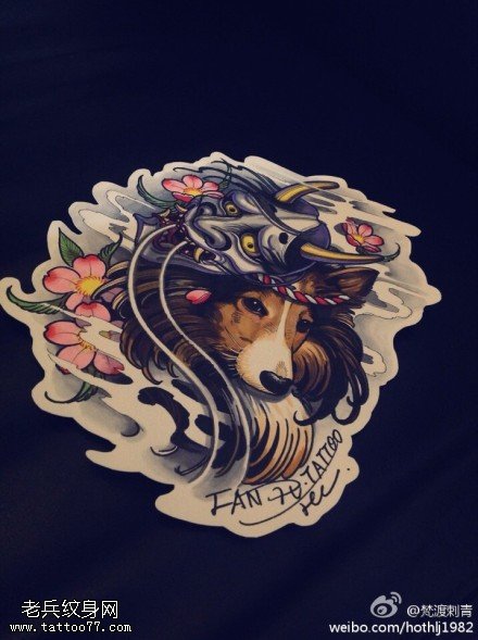 狗狗般若文身手稿作品由刺青店分享