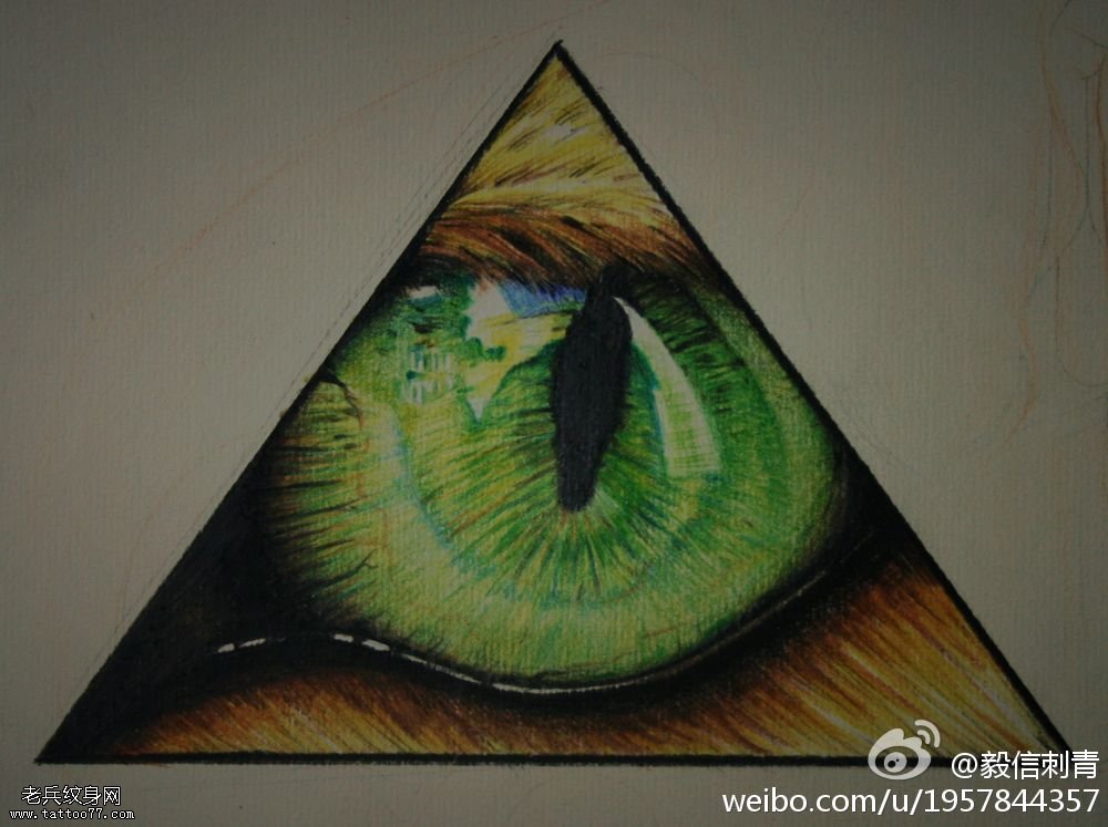 文身秀图吧推荐一幅上帝之眼文身作品