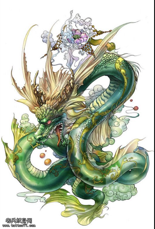 文身馆推荐一幅传统龙文身作品