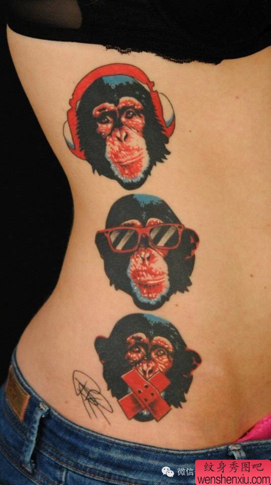 一组tattoo十二生肖の猴子文身作品由文身分享