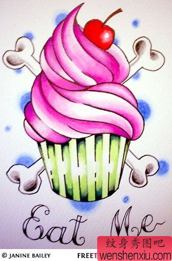 文身秀图吧推荐一组可爱的冰淇淋文身手稿作品