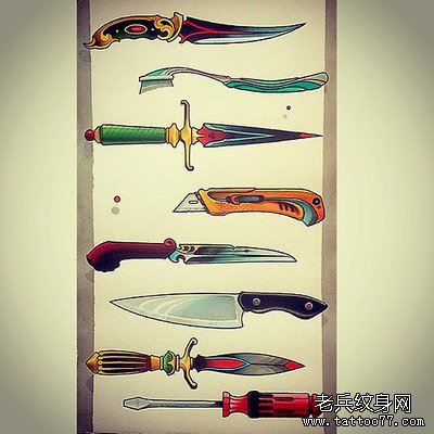 一幅刀文身手稿作品