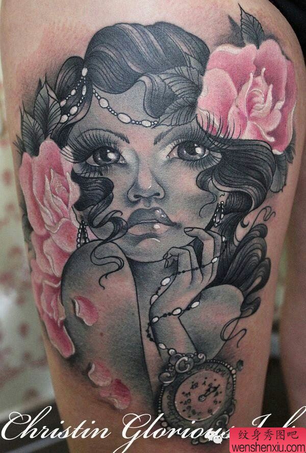 女人性感大腿文身作品由文身分享