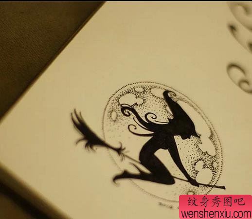 一幅女巫文身手稿作品由文身分享