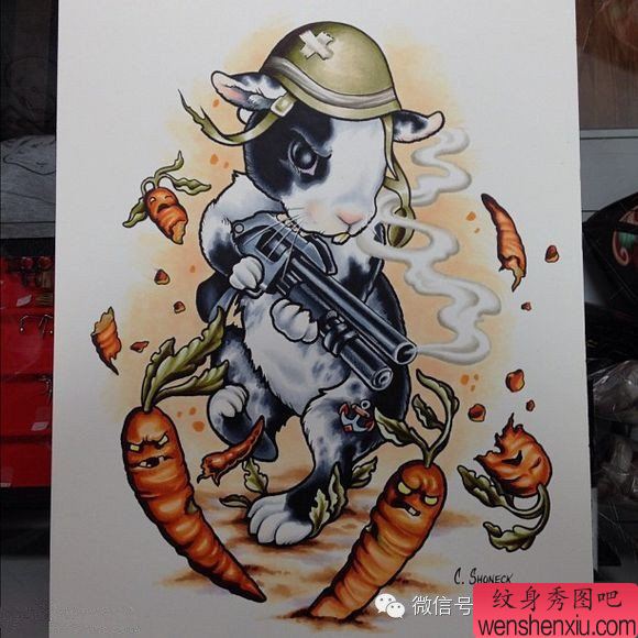 school卡通文身作品