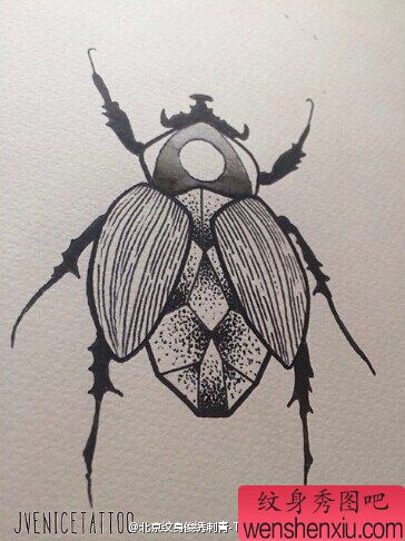 文身秀图吧推荐一幅昆虫文身作品