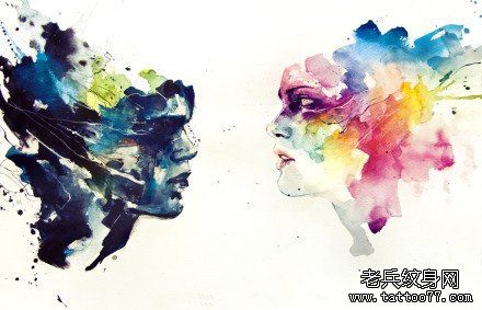 文身秀图吧推荐一幅水彩文身作品