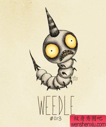 一组昆虫文身手稿作品