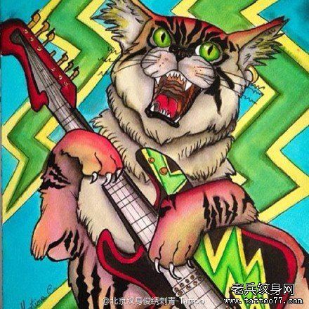 文身秀图吧推荐一幅卡通老虎文身作品