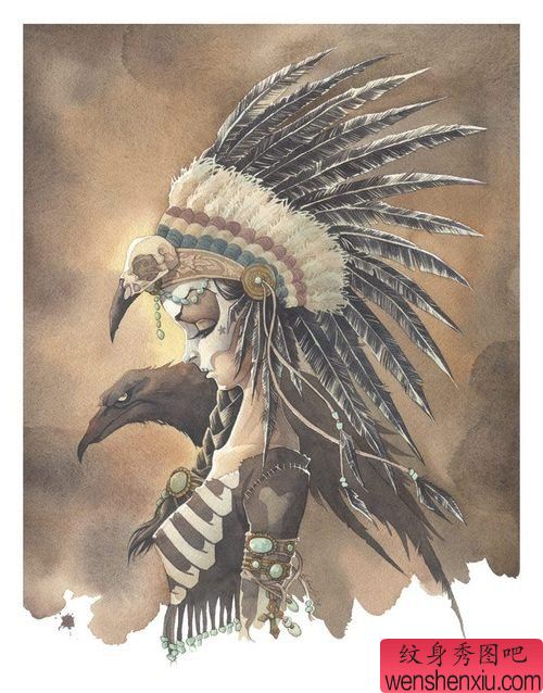 女郎文身手稿作品