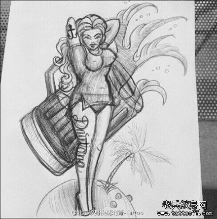 啤酒女郎文身作品