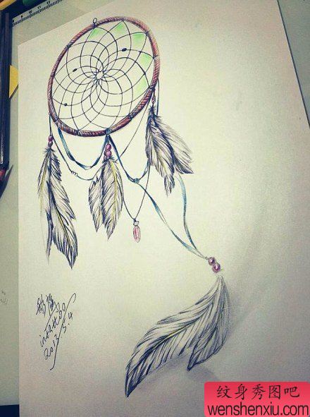 一幅捕梦网文身作品