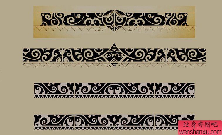 文身秀图吧推荐一幅臂环文身作品