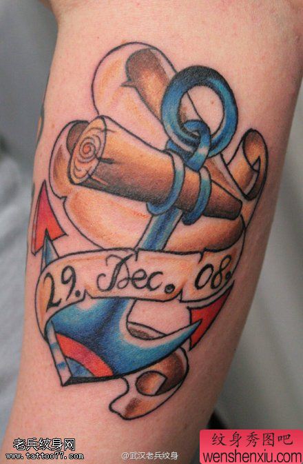 一组创意流行的船锚文身作品由最好的文身分享