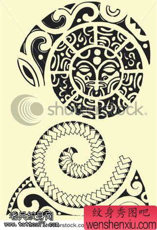 一幅创意的玛雅图腾文身作品