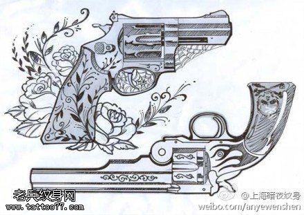 手枪文身素材文身作品由文身秀图吧分享