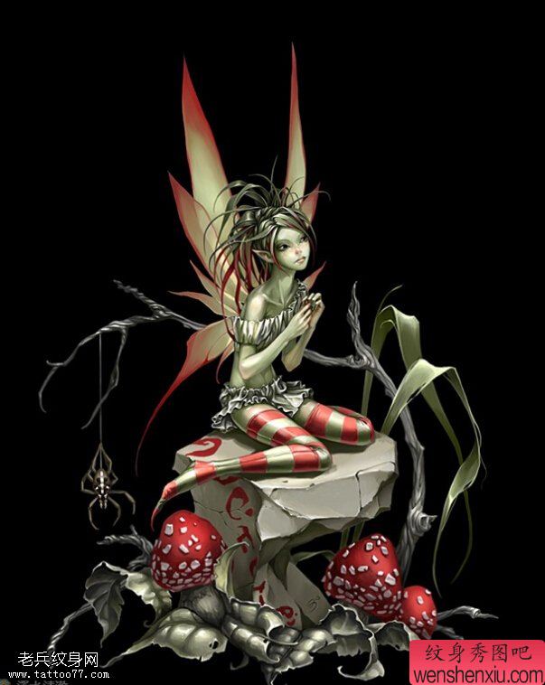 文身分享一组精灵天使文身图片