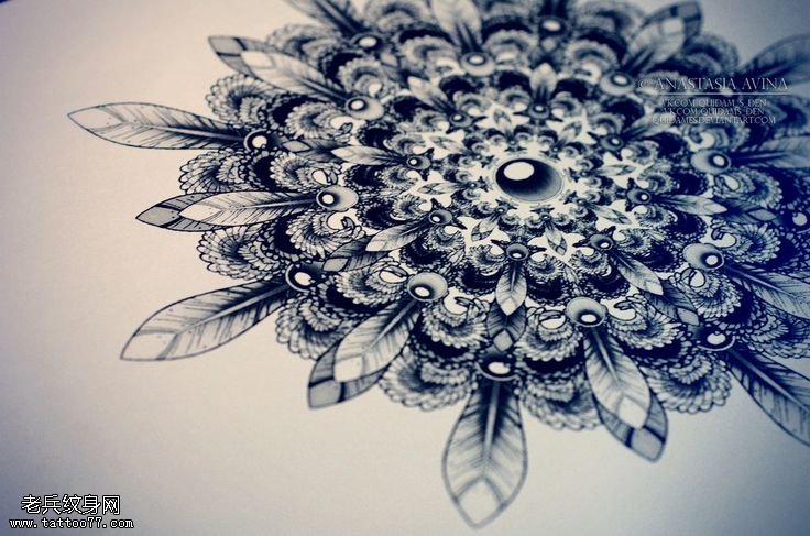 文身秀图吧推荐一幅梵花文身手稿图片