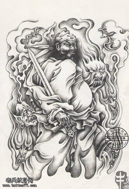 满背钟馗文身图片由文身秀图吧分享