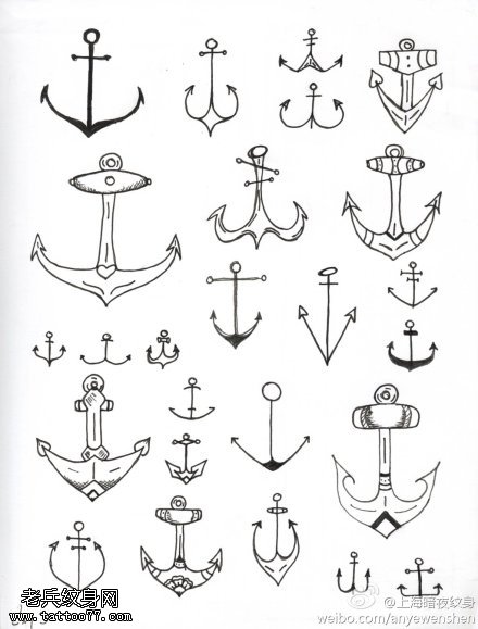 船锚文身作品由刺青店分享