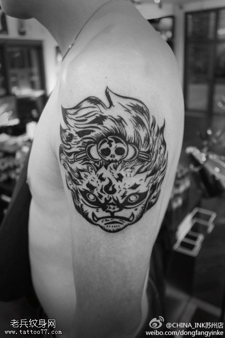 手臂悟空头文身作品由文身秀图吧分享