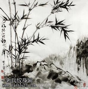 文身秀图吧推荐一组竹子文身手稿作品