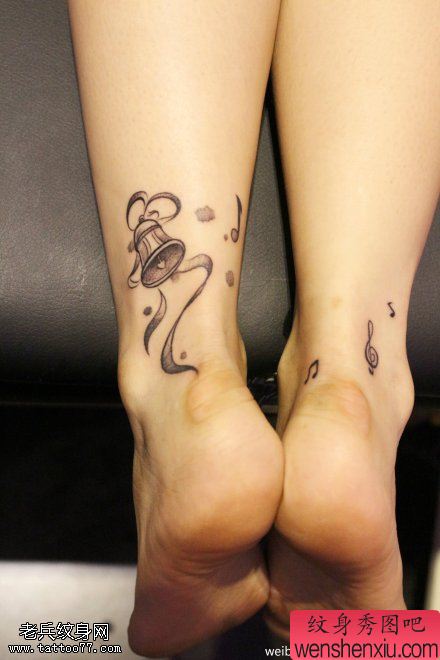 脚踝铃铛文身作品由文身分享