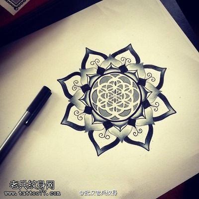 一组梵花文身作品由文身分享