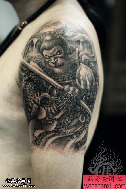 手臂猴子文身作品由文身秀图吧分享