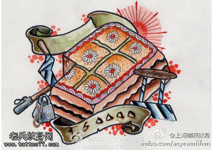 彩色切糕文身作品由文身分享