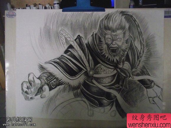 一幅孙悟空文身作品由最好的文身分享
