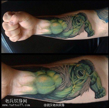 文身秀图吧分享一组手臂创意卡通人物文身作品