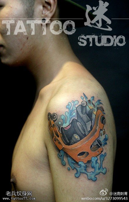 手臂创意文身机文身作品由最好的文身馆分享