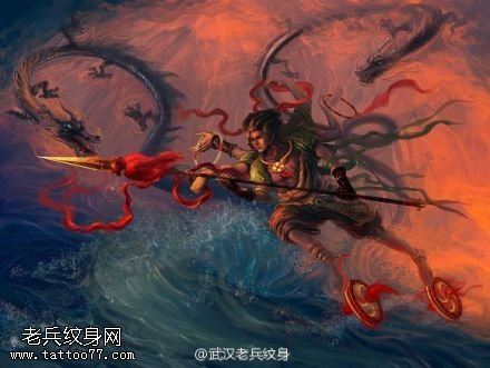 一组哪吒文身手稿作品由文身馆分享